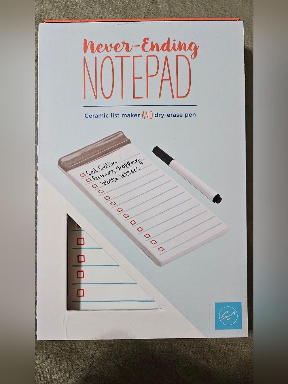 Chronicle Books Never-Ending Notepad in White and Coral